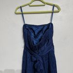 BCBGMAXAZRIA Navy Silk Strapless Cocktail Midi Dress Sz 4 Photo 2