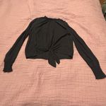 Bella Dahl  smocked Black Tie Front Blouse Photo 1