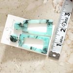 Aqua and Black Rectangular Earrings Blue Photo 4