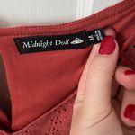 Midnight Doll Muted Pink Eyelet V Neck Dress Photo 3