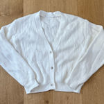Lulus Cardigan Ribbed Button Up Toasty Babe Size Est M Off White Photo 0