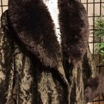 Vintage Teddy Fuzzy Faux Fur shearling boho penny lane hipster phobe western puf Brown Size L Photo 1