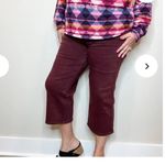 Judy Blue  Sign Me Up Tummy Control Wide Leg Cropped‎ Jeans Garment Dyed Maroon Photo 12
