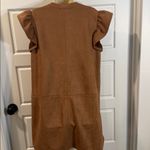 THML  flutter sleeve suede midi dress in camel large Photo 3