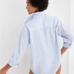 Aerie Women’s size XL  long sleeve dad shirt button down shirt blue striped Photo 6