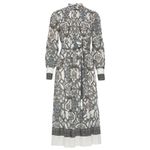 Marie Oliver Catie Silk Midi Dress Women’s XL Long Sleeve Opal Medallion print Photo 1