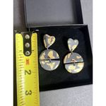 Black And Gold Polymer Clay‎ Dangle Earrings Fashion Costume Statement Jewelry Photo 8