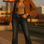 Vintage Rock 47 by Wrangler Low Rise Bootcut Jeans Cross Embroidered Y2K Sz 3/4 Blue Photo 0