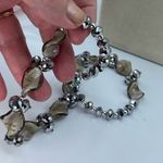 Artisan made glass leaves & hematite beaded necklace Green Photo 6