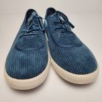Toms  CARMEL DEEP BLUE TEAL RIBBED CORDUROY SNEAKERS WOMENS 10 Photo 1