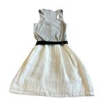 Reiss  Zeta Grey White Tank Dress Bow Belt Stretchy Ribbed Cotton Blend SIze 6 Photo 5