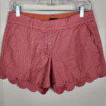 J.Crew J by  Women's Shorts Linen Blend Pink Scallop Hem Size 2 Photo 0