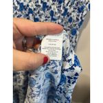 Abel the label  Blue White Floral Midi Dress L Wrap V Neck Cottagecore Boho Photo 5