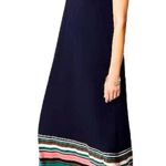 J.Jill NWT  Women’s Sleeveless Striped Border Knit Maxi Dress Navy Blue Small Photo 0