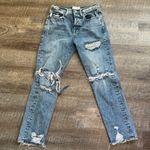 Frame  Le Orginal Jeans High Rise Distressed Button Fly Cascade Blue Rips Size 25 Photo 1