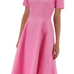 LAFAYETTE 148 NEW YORK Pink Silk & Linen Midi Dress 4 Pink Photo 0