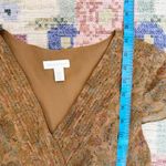 Charter Club Y2K Womens Babydoll Paisley Silk Top Size 4 Forest Fairy Boho Ethereal Lined Vtg Photo 4