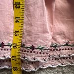 Floral Embroidered Smocked Mini Skirt 100% Cotton Dusty Pink Medium Western Boho Photo 6