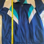 Santolina bay vintage Women's navy blue, green and Gray sweater Blue Size L Photo 2