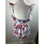 French Connection  Aden Bai Lurex Frill Cami Top Summer White Cerise Size 4 NWOT Photo 3