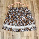 Loveappella  boutique boho floral skirt navy blue brown Photo 1