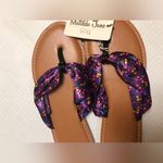 Matilda Jane  Clothing Daydream Flip Flop Satin Floral Sandals Size 7 - NEW Photo 4