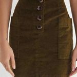 Urban Outfitters BDG Olive Green Cotton Velvet Button Front Mini Skirt Photo 0