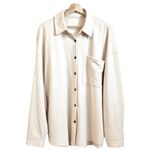 Oak Fort Shirt Women Large Cream Oversized Cotton Gauze Lagenlook Boho Oatmeal White Photo 1