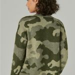 Lucky Brand green/gray Camouflage Camo sweater womens size M Wool Poly Blend EUC Photo 1