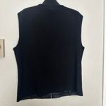 Vintage Bianca Nygard Sz 12 Genuine Leather Merino Wool Vest Full Zip Up Black Photo 6