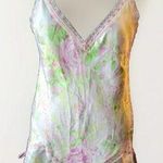 Oscar de la Renta 90s vintage floral bow coquette ruffle ribbon satin slip dress  Photo 0