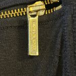 Michael Kors Black Waterfall Draped Open Front Cardigan Sweater Gold Zip Size L Photo 5