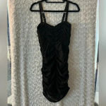 Leau NWT Sheer Stretch Bodice Corset Miami Mesh Mini Dress (Medium) Black Photo 2