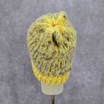 Yellow White Crochet Knit Bucket Cap Hat Fun Vintage Y2K Funky Beanie Photo 3