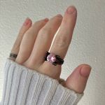 Pink & Black Glam Ring Vintage “Nevaeh” Sparkly Girly Feminine Statement Jewelry Photo 0