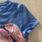 Lilly Pulitzer womens XS silk front floral t shirt top blue cute preppy Photo 4
