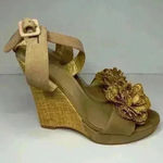Stuart Weitzman  Women’s Belfor‎ Flower Wedges Sandals Size 8.5 Photo 0