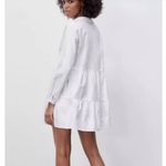 ZARA NWOT White Cotton Ruffle Oxford Dress size Medium Photo 1