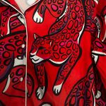 Aerie Red and Purple Cheetah Top 100% Satin Photo 2