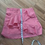 Anthropologie NWT LF red gingham 3D ruffle mini pencil skirt Photo 8
