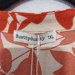 Rustty Dusty Printed Notched Long Sleeve Maxi‎ Dress Size 1XL Orange Photo 11
