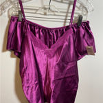 Linea Donatella  Women's Size Medium Purple Satin 2 Piece Pajama Set Shorts Cami Photo 0