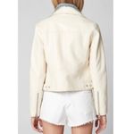 BLANK NYC Womens White Vegan Leather Jacket With Denim Insert Ghost Town XXL NEW Photo 5