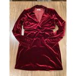 Nicholas Revolve  Gabriela Red Velvet Blazer cut out long sleeve mini Dress 10 Photo 1