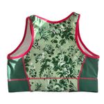 Tuckernuck  Floral Green Sports Bra Pink Trim Unpadded Size Small Photo 2