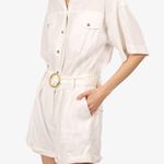 frame denim Frame white linen blend shorts button down romper Photo 2