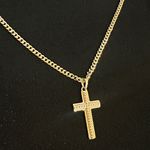 Gold Cross Pendant Necklace Photo 4