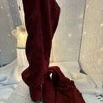Elegant Red Over the Knee Boots Size 6 Photo 3