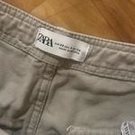 ZARA Cream Tan Beige Cargo Jeans Pants size 4 Photo 1
