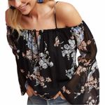 Anthropologie Ghost London Floral Chiffon Ansel Open Shoulder Top Blouse Small Photo 0